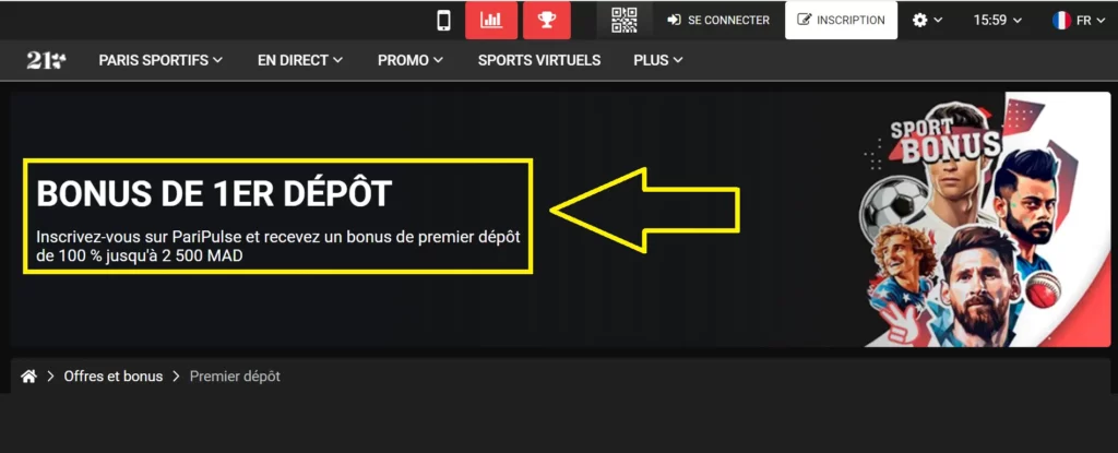 PariPulse bonus de bienvenue