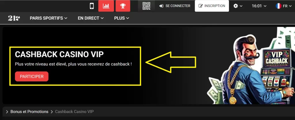 Programme VIP et cashback sur PariPulse