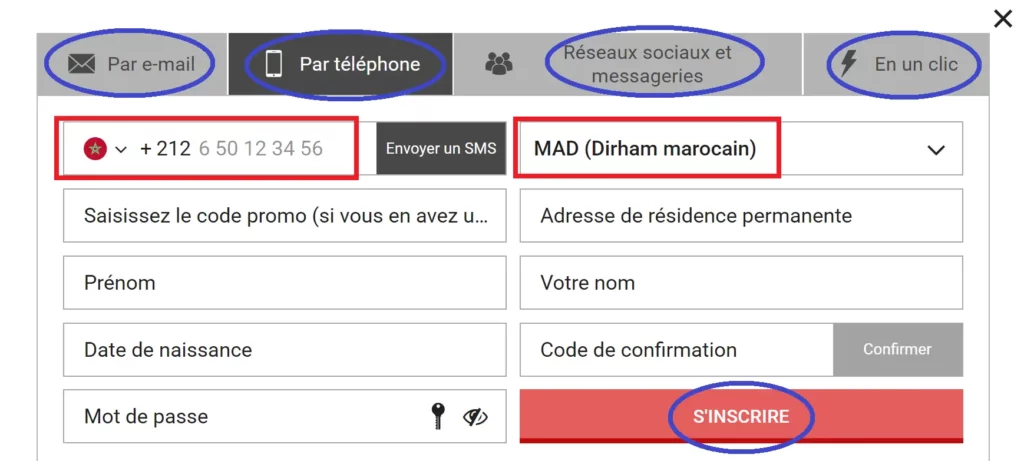 Méthodes d’inscription disponibles sur PariPulse