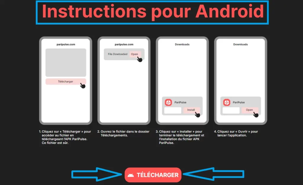 Installation de l’application PariPulse Android